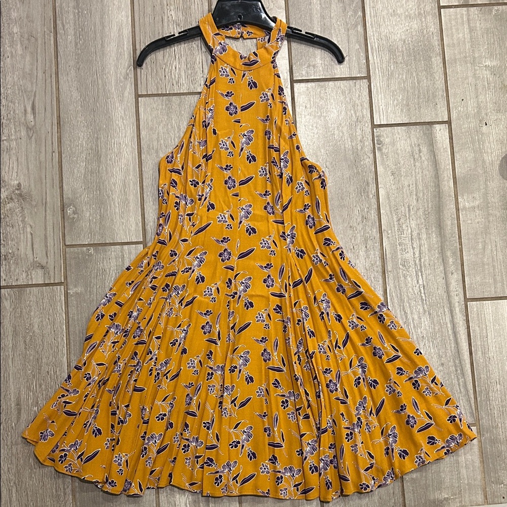 Kimchi Blue Yellow Floral Backless Dress